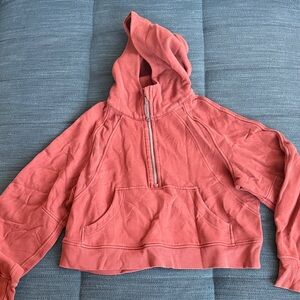 Scuba Oversized Half-Zip Hoodie Date Brown